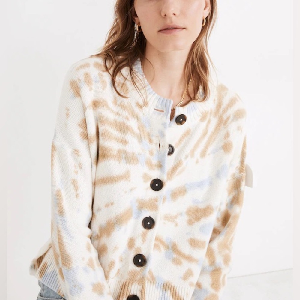 Madewell Broadway Tie-Dye Button-Up Cardigan Sweater